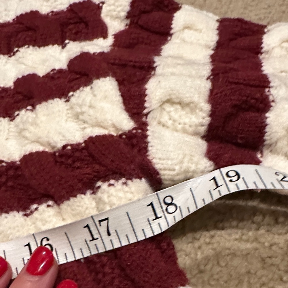 Like New! LNA Maroon and Cream Striped Crew Neck Sweater​​ - Picture 6 of 8